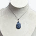 Pendentif Goutte | Dumortierite en Cabochon avec Beliere Acier Inoxydable