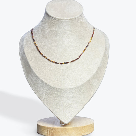 Collier Jaspe Mokaite facetté