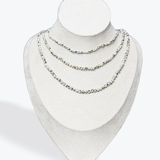Collier Jaspe Dalmatien Facetté - 3