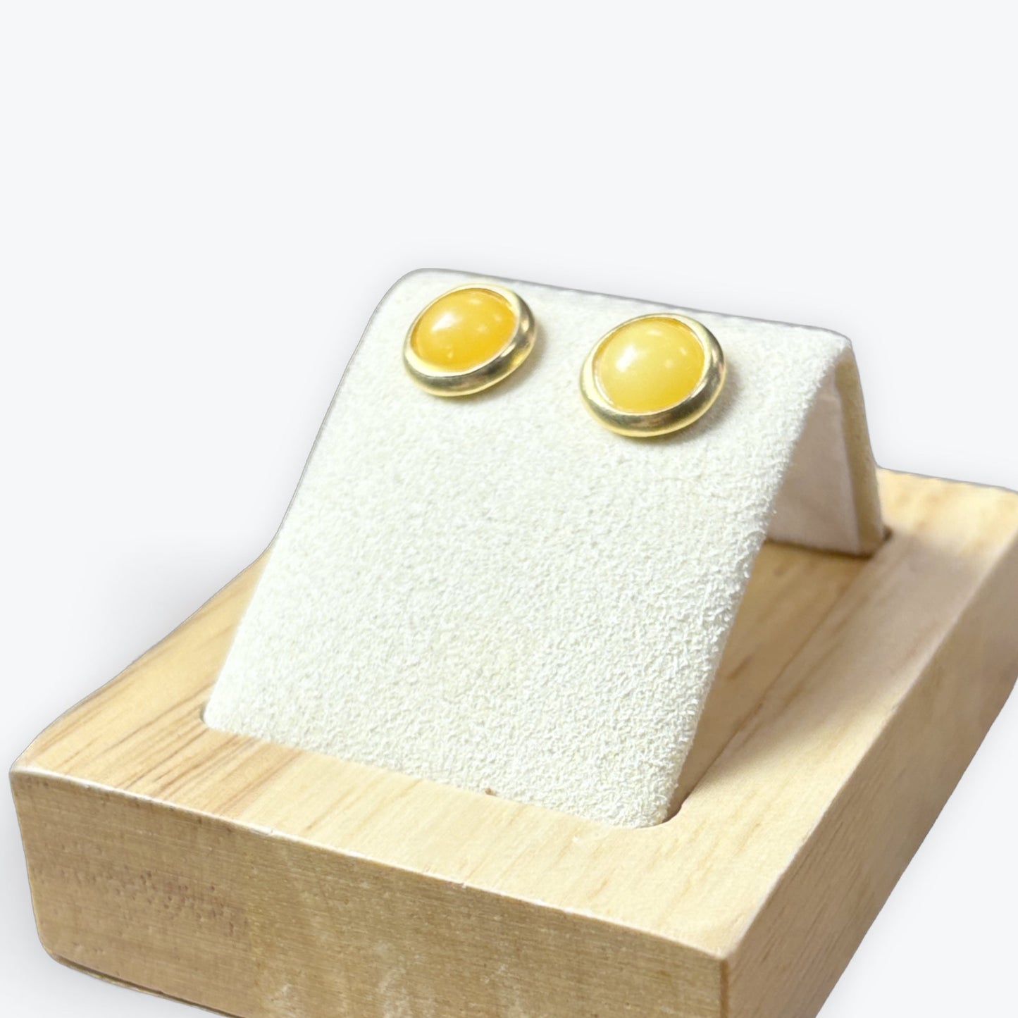 Boucle d'oreilles puce Ambre Jaune vermeil