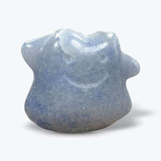 Figurine Pokémon Métamorphe sculptée en Labradorite, Obsidienne Neige et Aventurine - Pièce unique | 42gr - 4x2,5cm