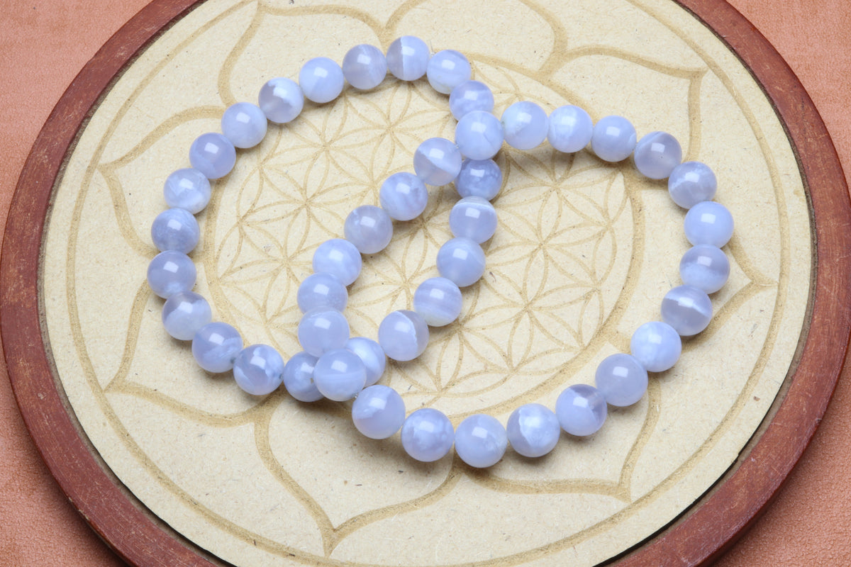 Bracelet Calcédoine bleu
