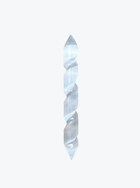 Baguette de massage en sélénite, pierre naturelle du Maroc, Grand, Petit, 20x3cm, 243 g
