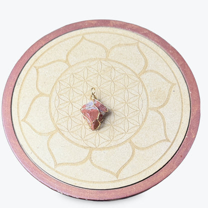 Pendentif  Brut En Jaspe Rouge