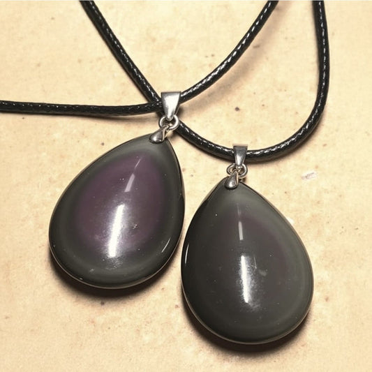 Collier Pendentif Protection en Obsidienne Oeil Céleste  — Protection et Clarté - Tatum Cristal