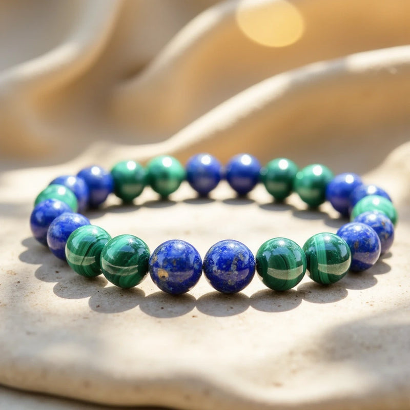 Bracelet en Lapis Lazuli & Malachite — Sagesse et Vérité - Tatum Cristal