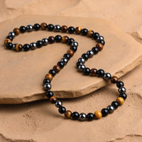 Collier "3 Protections" en Hématite, Obsidienne & Oeil de Tigre - Tatum Cristal
