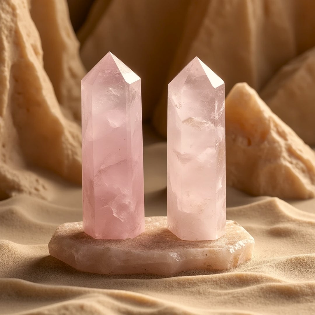 Pointe de Sommeil en Quartz Rose — Amour et Harmonie - Tatum Cristal