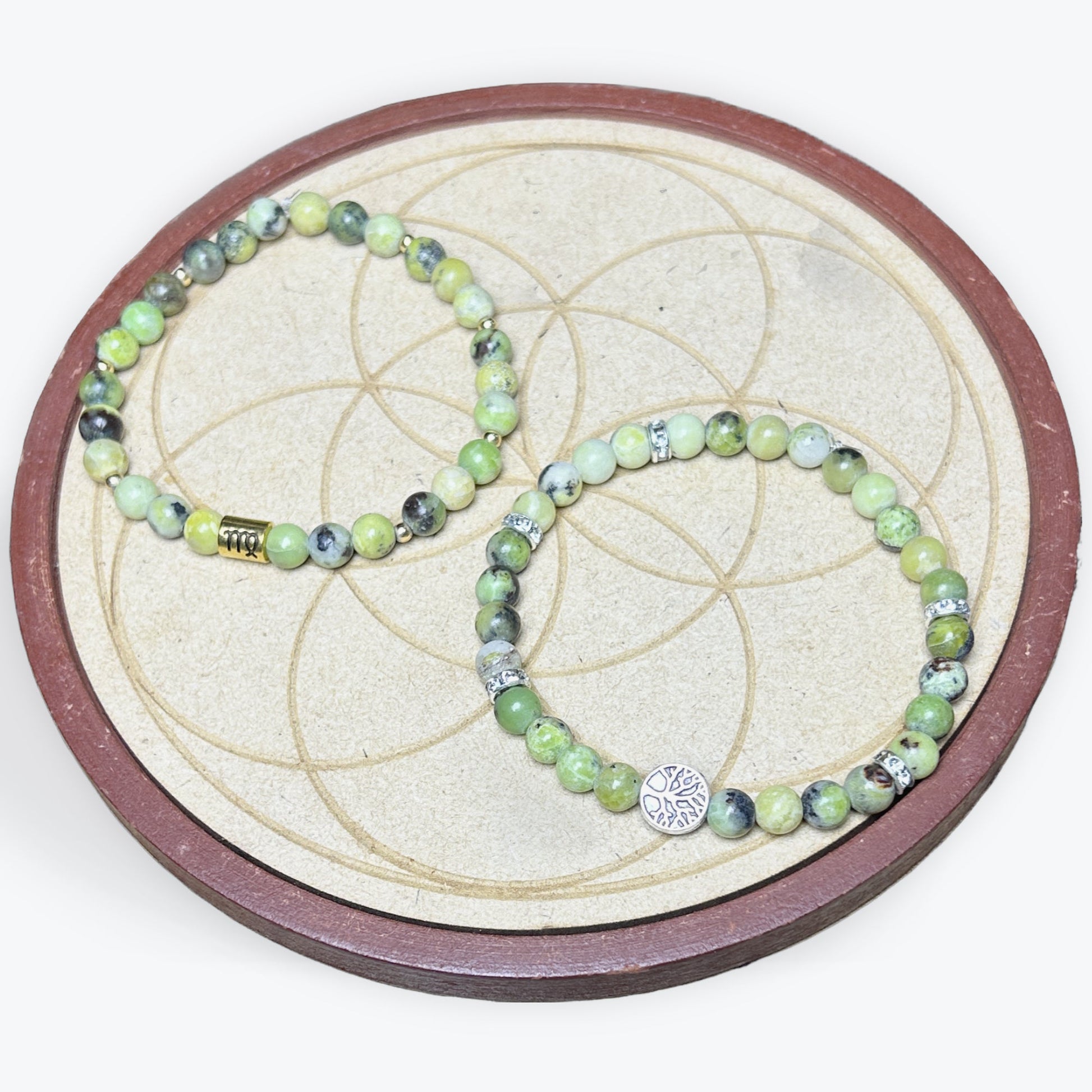 Bracelet Chrysoprase avec décors - 4
