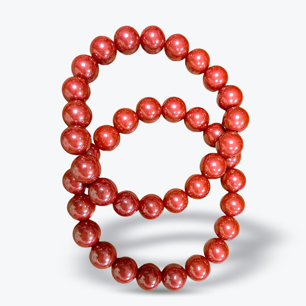 Bracelet Sphère en Cinnabar Naturel rouge – perles 10 mm – environ 38 g
