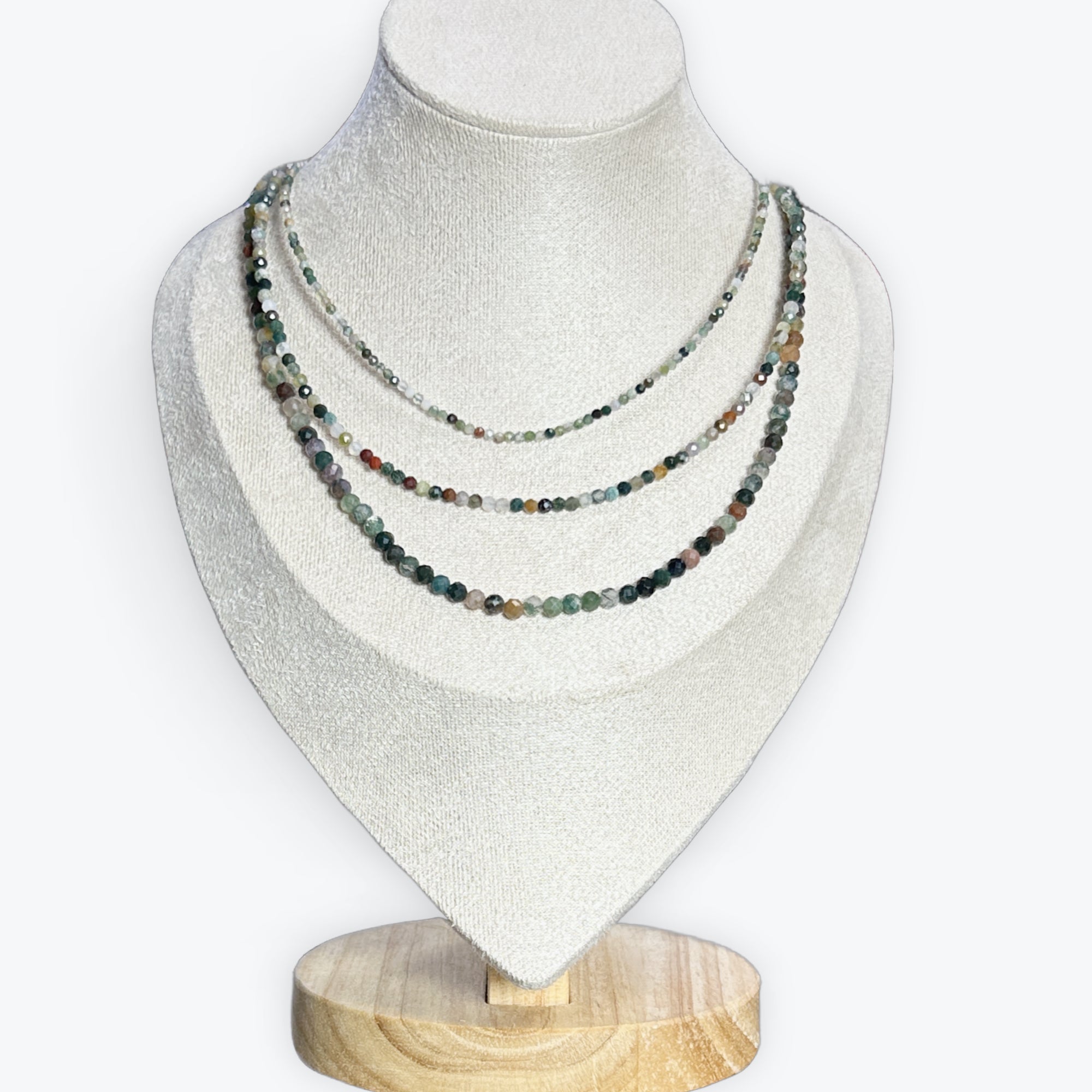Collier Agate Indienne Facetté