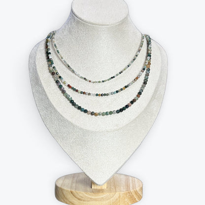 Collier Agate Indienne Facetté