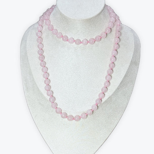 Long Collier Quartz Rose