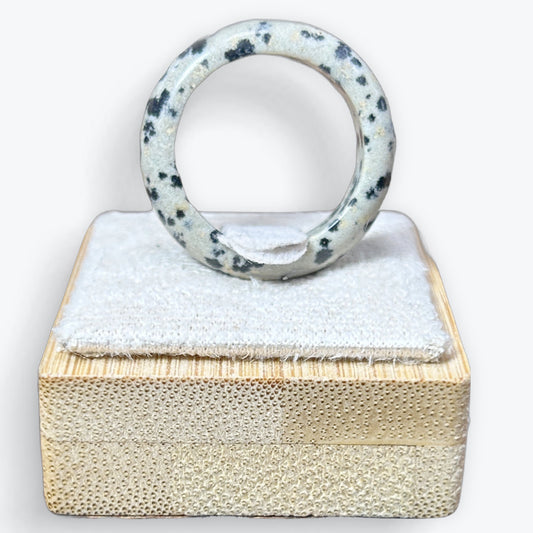 Bague anneau Jaspe Dalmatien - 3