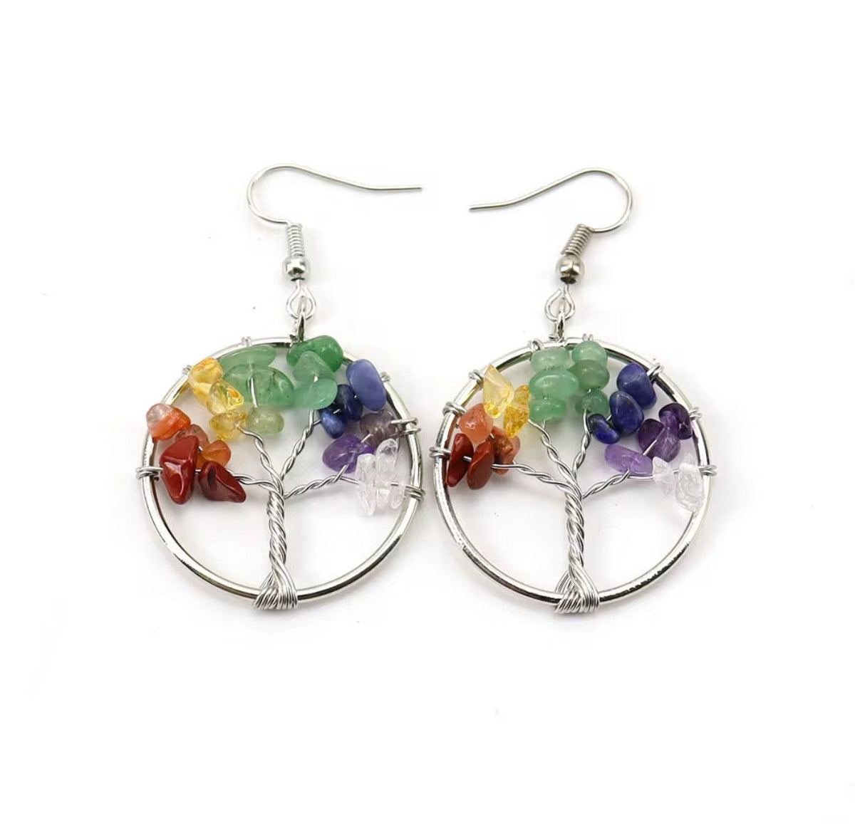Boucles d’oreilles Arbre de Vie tressée 2x2cm