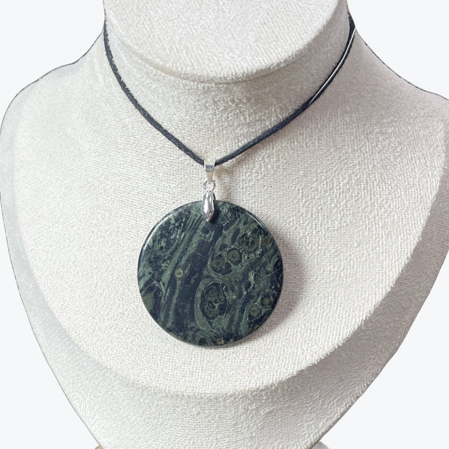 Pendentif Jaspe Kambaba rond 4cm