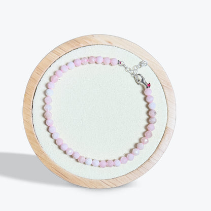 Bracelet Opale rose facetté - 3