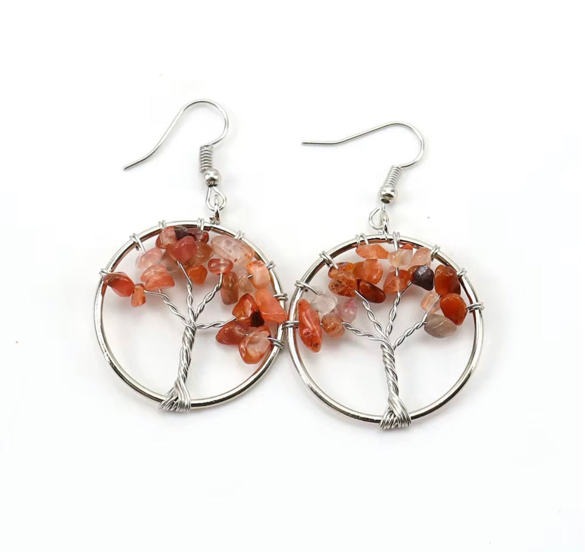 Boucles d’oreilles Arbre de Vie tressée 2x2cm