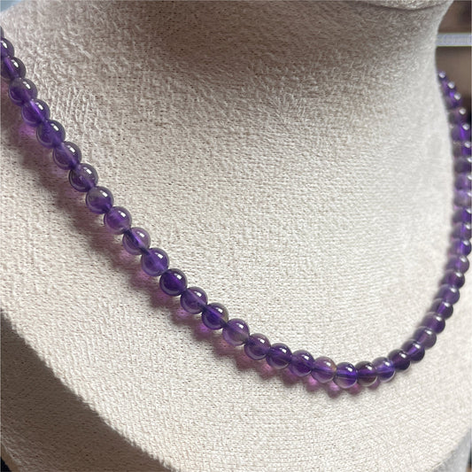 Collier Améthyste — perles 4 mm