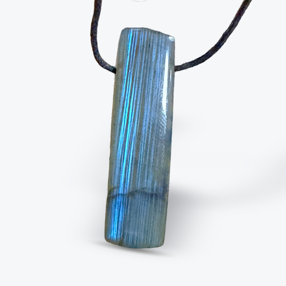 Pendentif en Labradorite Naturelle grise, percé sur le côté - Pièce unique