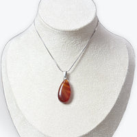 Pendentif goutte ovale en Cornaline du brésil
