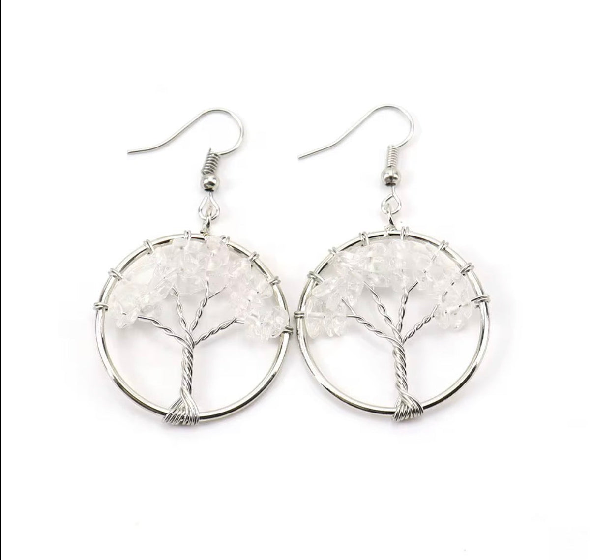 Boucles d’oreilles Arbre de Vie tressée 2x2cm