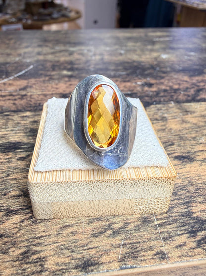 Bague Citrine cognac