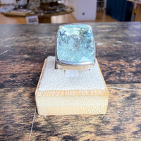 Grande bague Aigue-marine chevalière