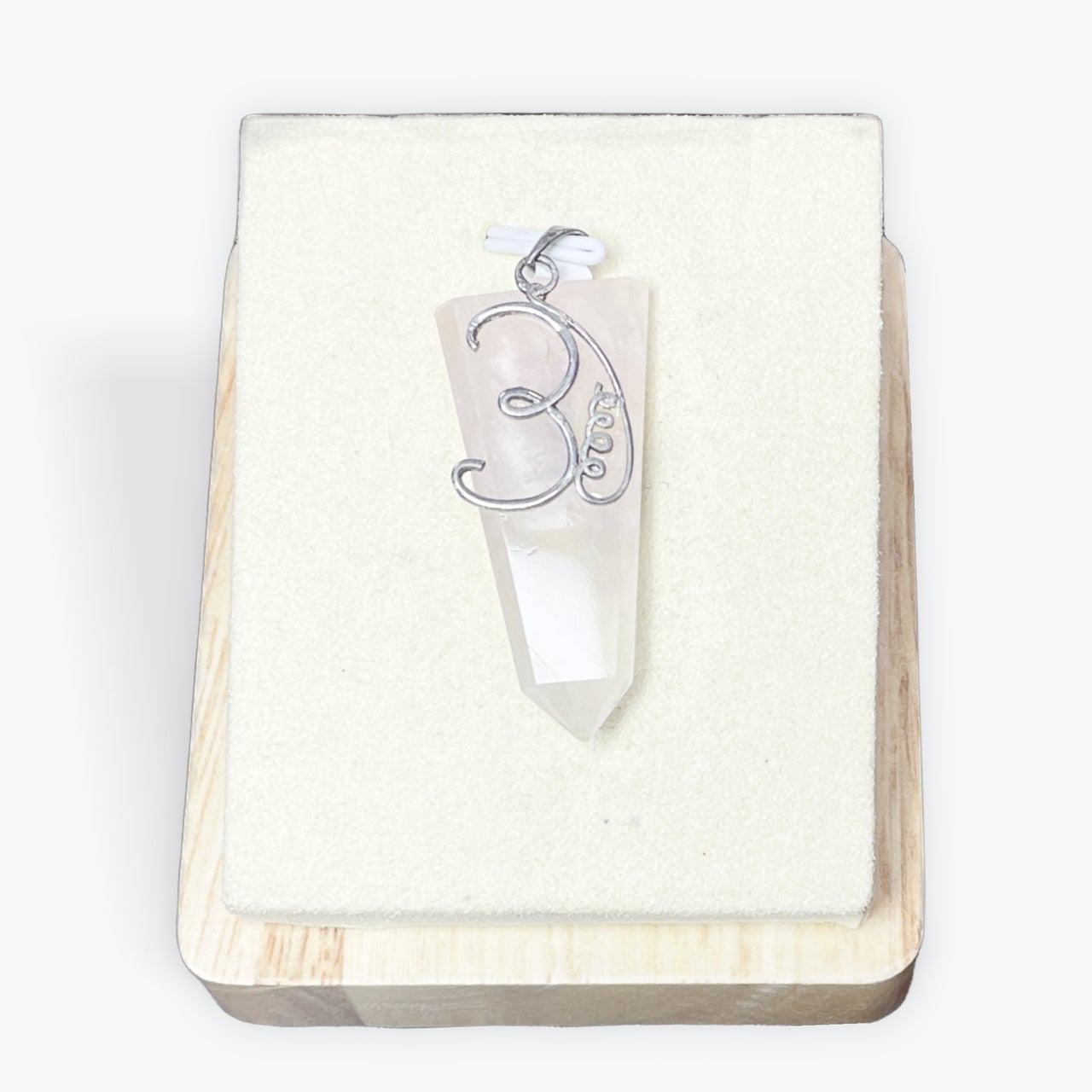 Pendentif Pointe Quartz Rose avec OHM