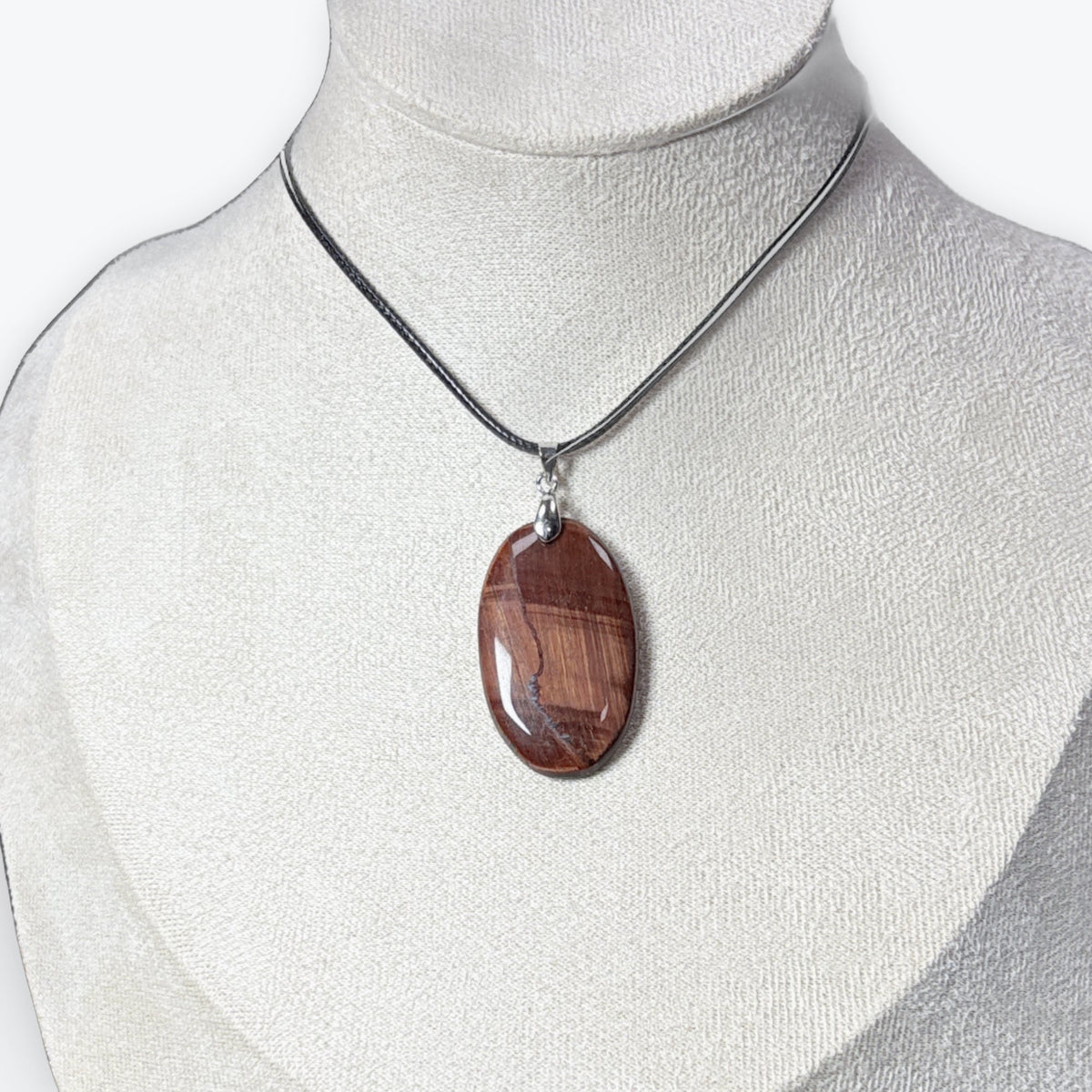Pendentif Œil de Taureau - Ovale - Bélière Acier Inox