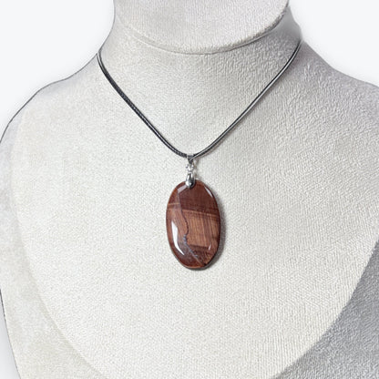 Pendentif Œil de Taureau - Ovale - Bélière Acier Inox