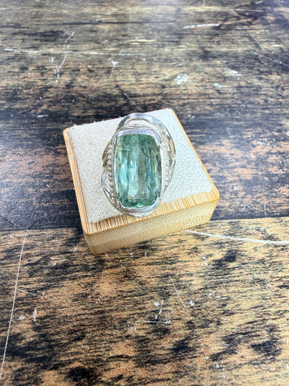 Bague Prasiolite retangulaire