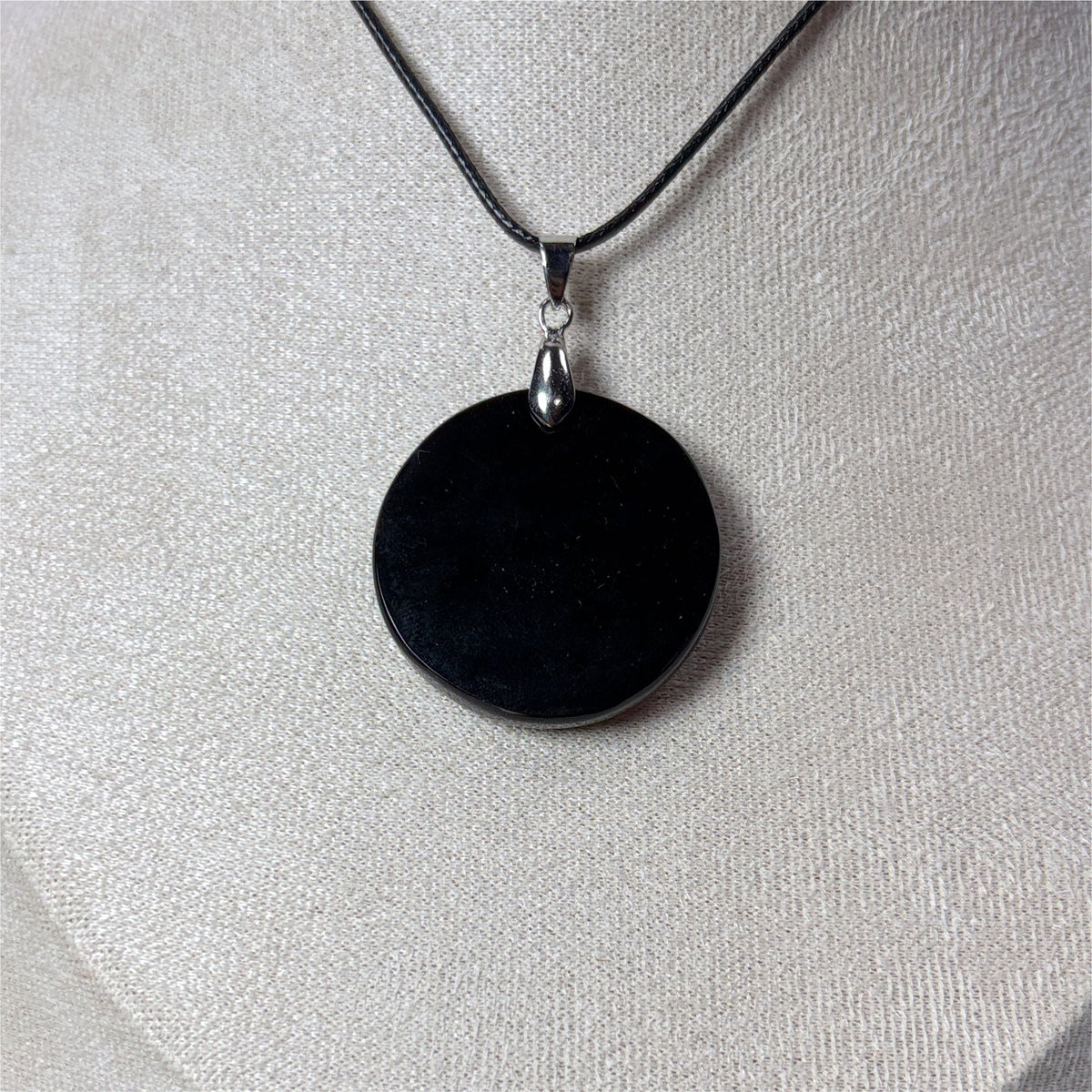Pendentif Obsidienne Noir - Croix Occitanie
