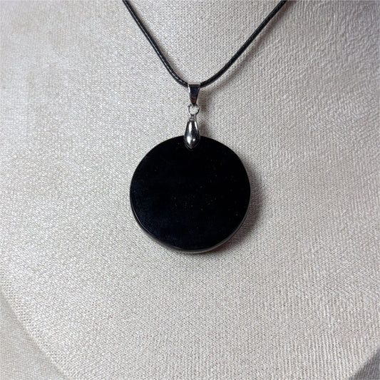 Pendentif Obsidienne Noir - Croix Occitanie