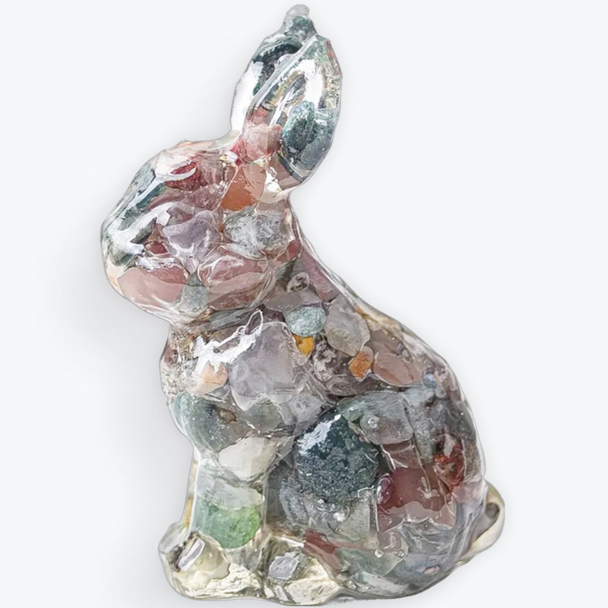 Figurine de lapin en résine Jaspe Océan