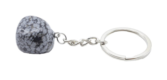 Porte-Clés Obsidienne Neige roulée 3cm