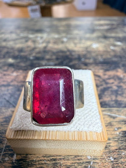 Bague chevalière Rubis glassfield rectangle