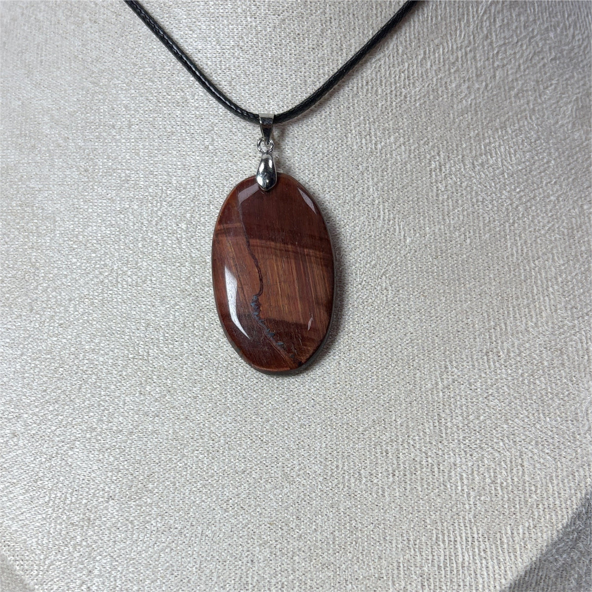 Pendentif Œil de Taureau - Ovale - Bélière Acier Inox