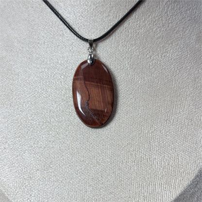 Pendentif Œil de Taureau - Ovale - Bélière Acier Inox