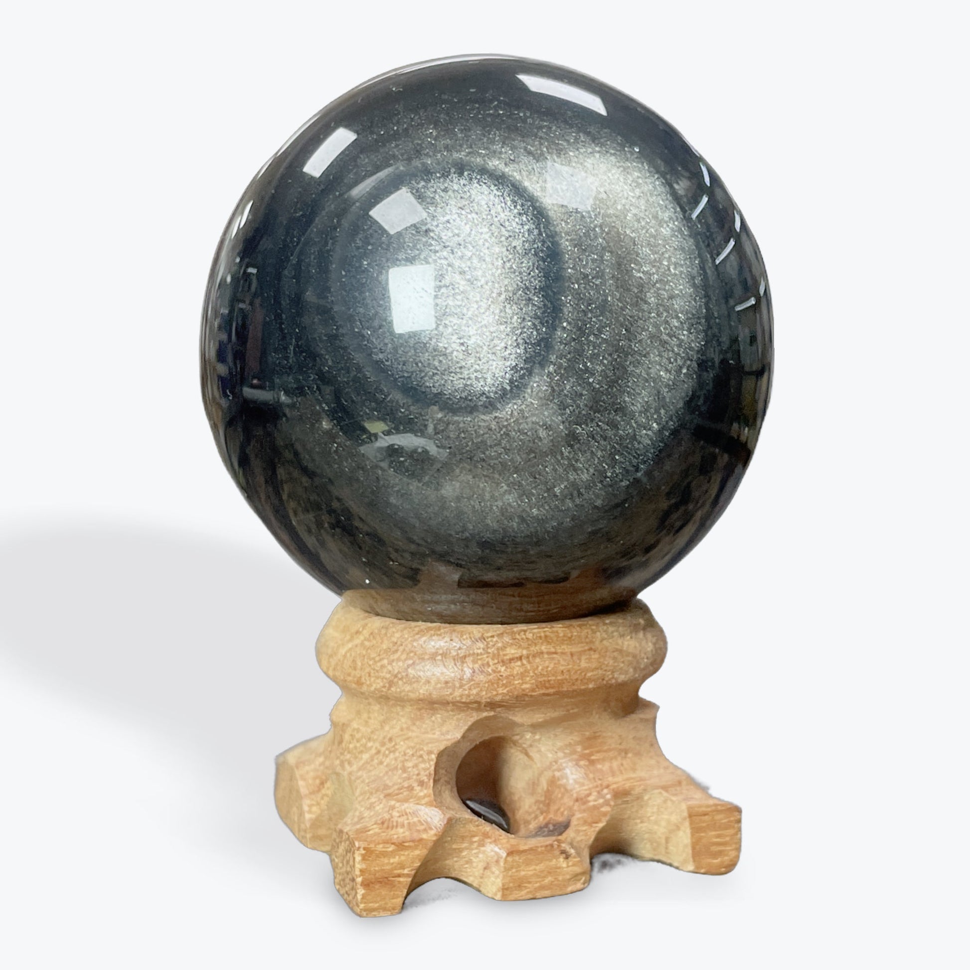 Sphère Obsidienne argentée Moyenne