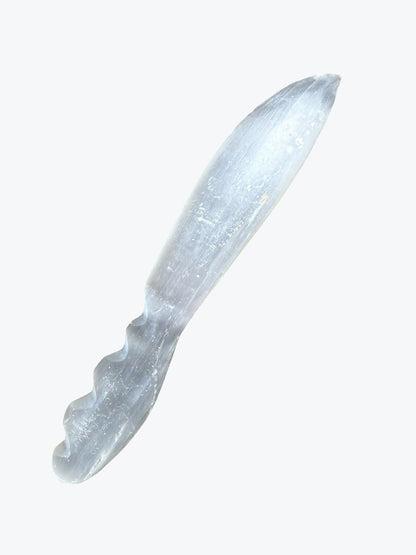 Couteau en pierre sélénite naturelle, artisanale