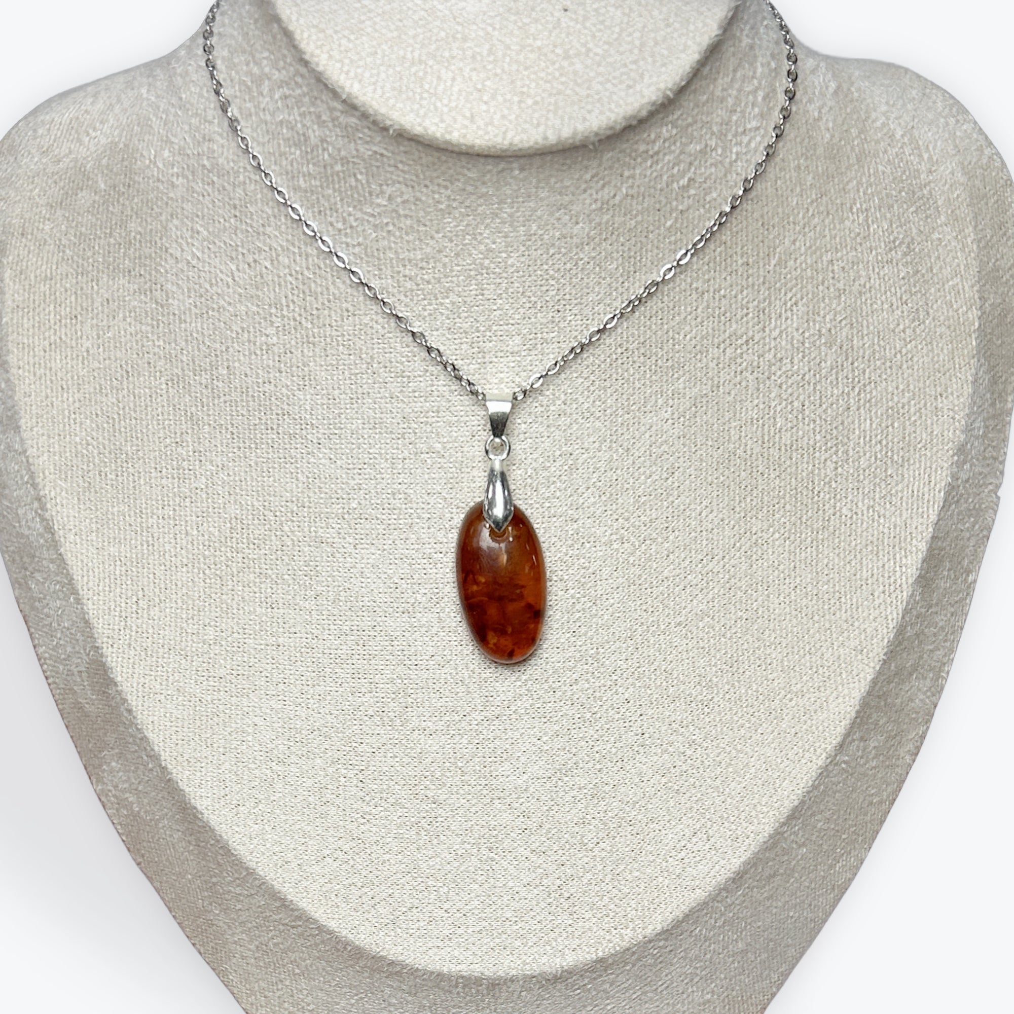 Pendentif Ambre Ovale