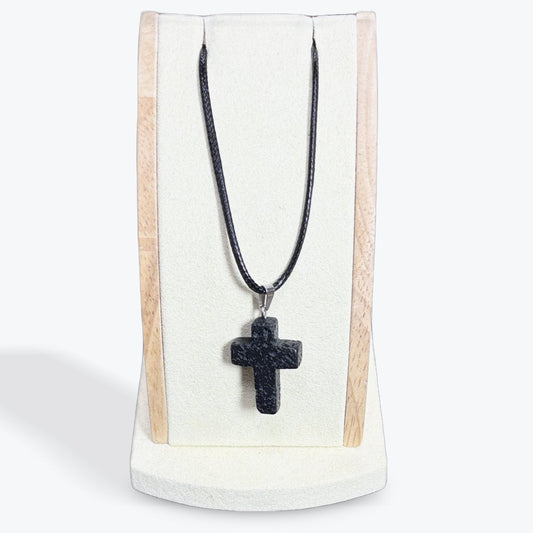 Pendentif Pierre De Lave Croix