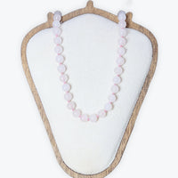 Collier Quartz Rose | 8mm Fermoir Acier Inoxydable