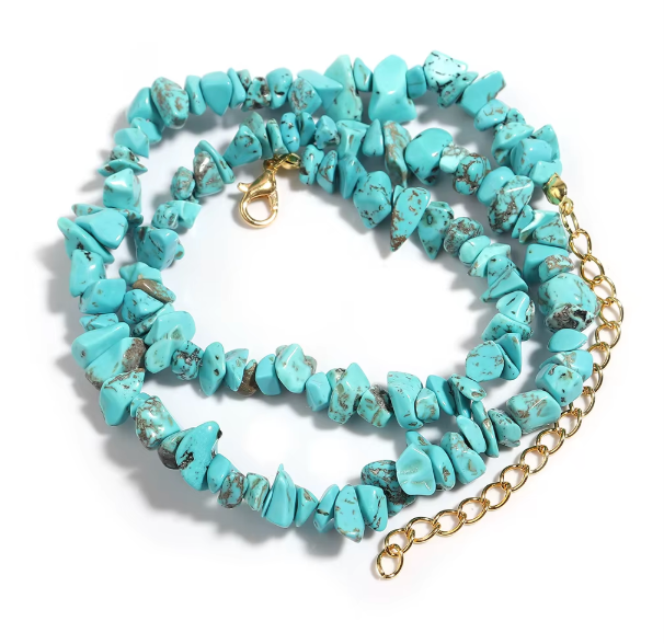Collier Baroque Chips Pierres Naturelles — 43 cm - 7