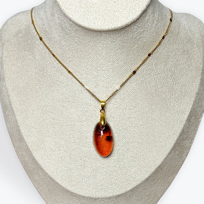 Pendentif Ambre Ovale
