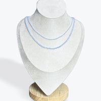 Collier Calcédoine Bleue Facetté - 4