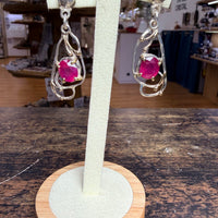 Boucles d'oreilles Rubis glassfield argent 925 et or 18k vue alternative