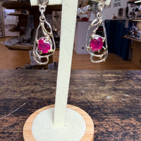 Boucle d'oreilles en Rubis glassfield en argent 925 et en or 18k