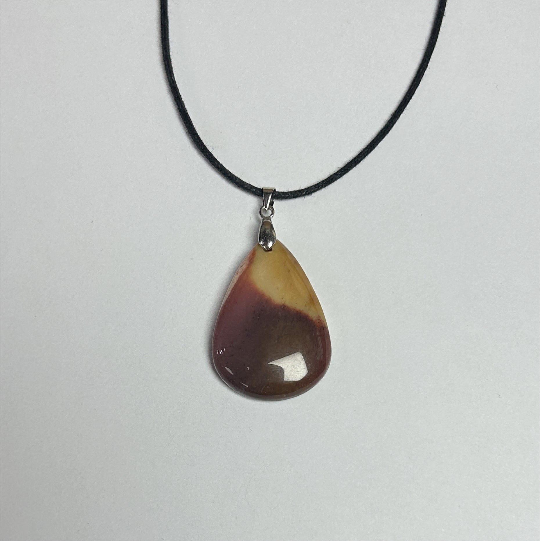 Pendentif Mokaite | Cabochon avec Beliere Inoxydable
